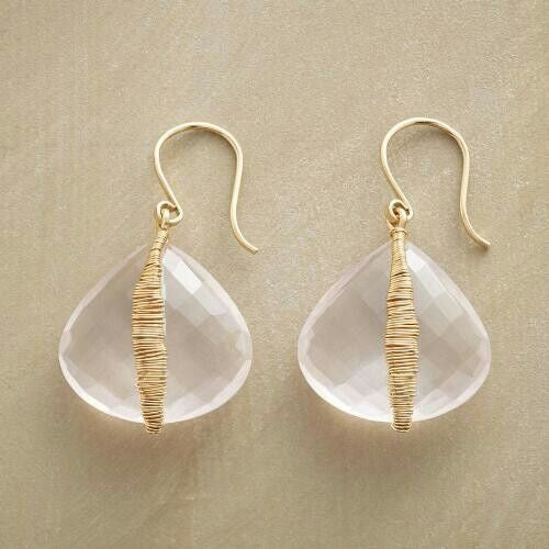 Brincos Artesanais em Ouro com Cristal Branco