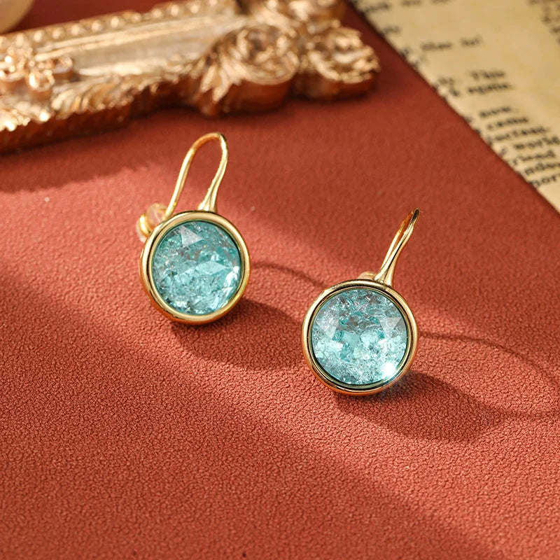 Brincos Vintage Ice Crack Jewel