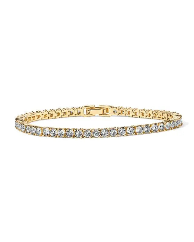 Deslumbrante Pulseira Tennis com Cristais