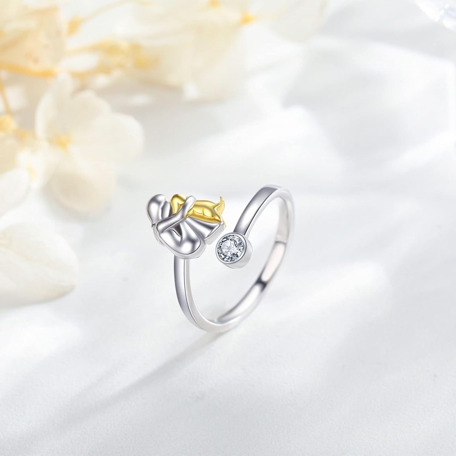 Anel de Prata Esterlina 925 com Zircônia – Ajustável e Feito à Mão