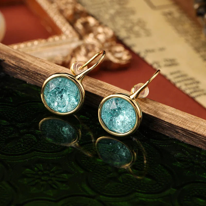 Brincos Vintage Ice Crack Jewel