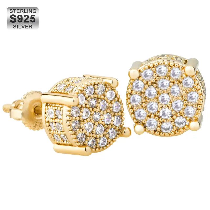 Conjunto de Brincos de Zircónia Prateados de Design Arrojado da ICED CHICS