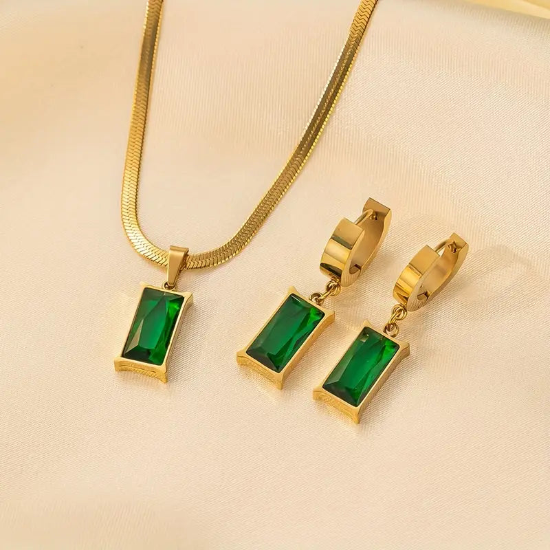 Conjunto de Joias Lina Esmeralda