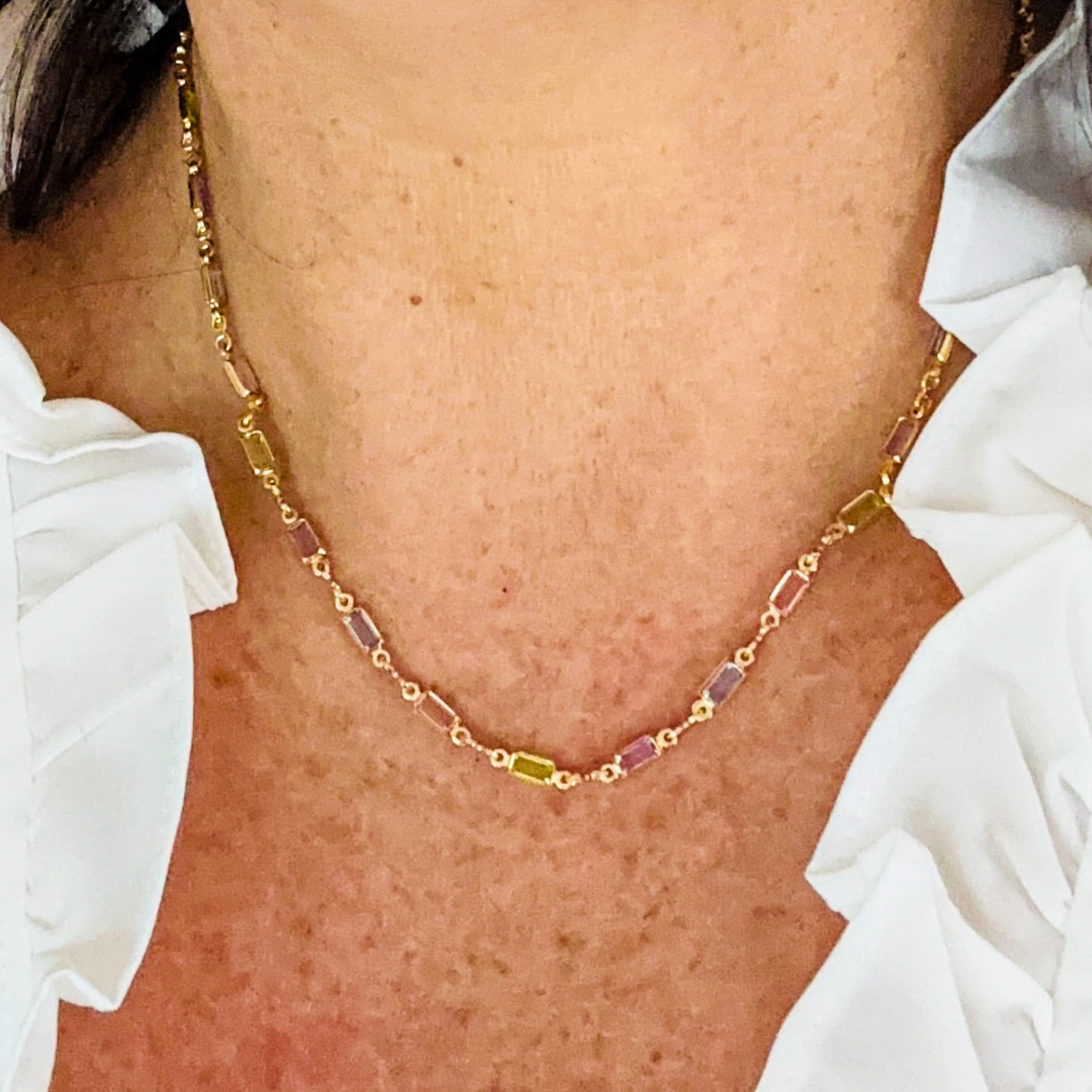 Colar Isabella com Zircónia Cúbica Multicolorida