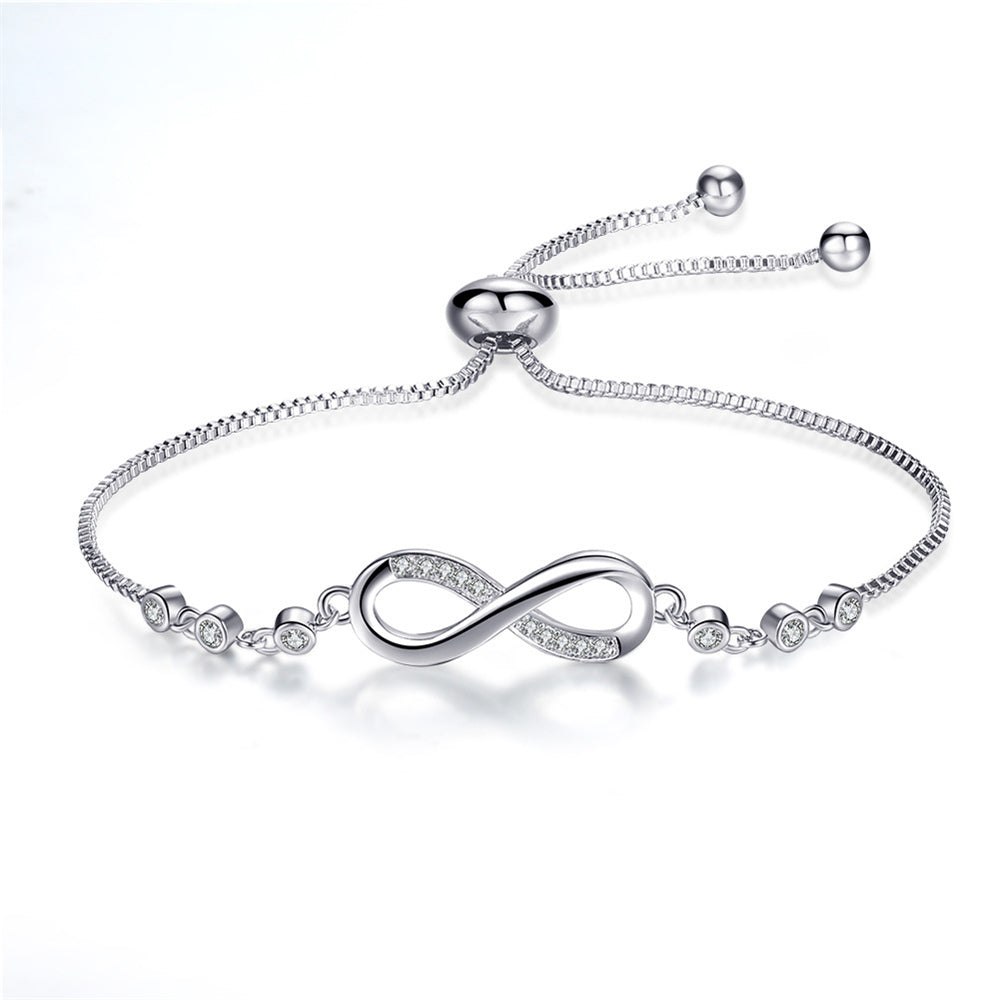 Pulseira Infinito Ajustável em Prata