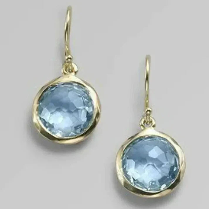 Brincos com Cristal Azul-Claro