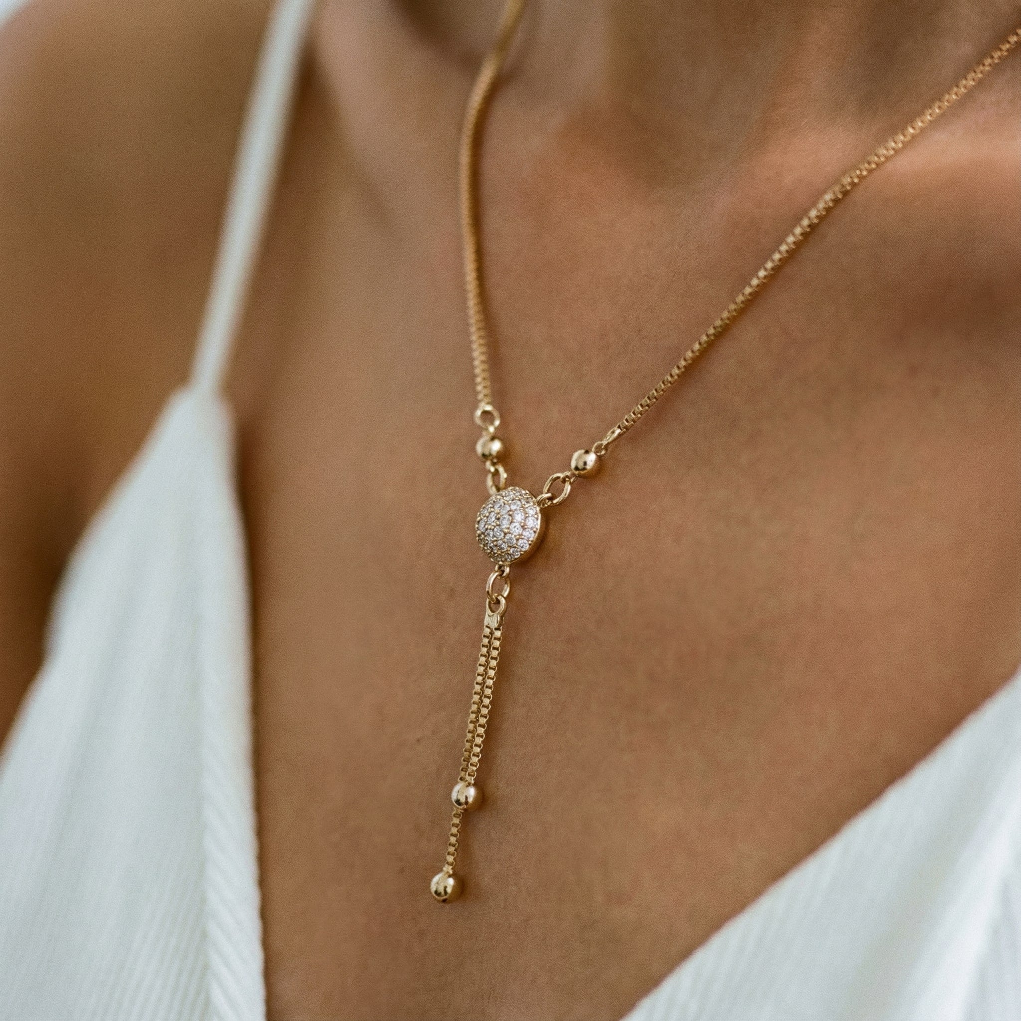 Colar Vintage de Cristal Dourado