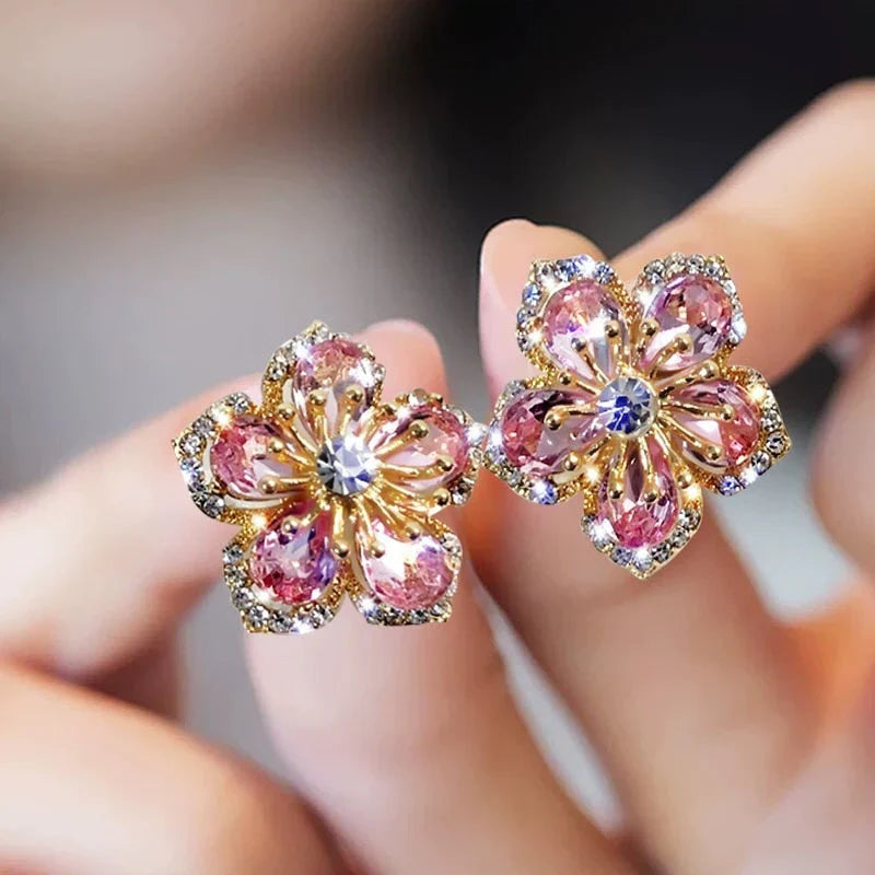 Brincos de zircônia multicolorida em prata de lei