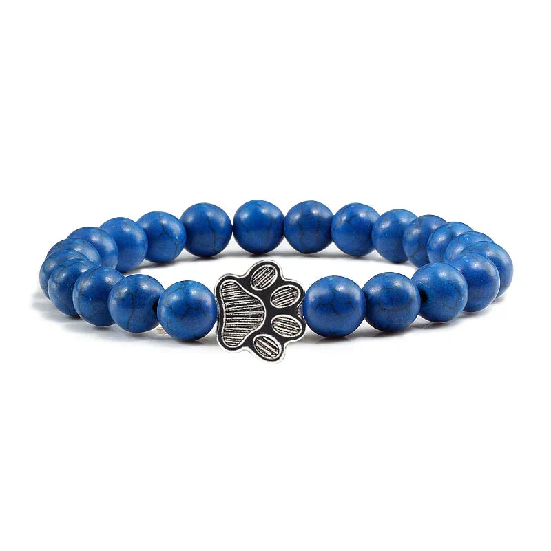 Pulseira com Contas em Forma de Pata – Design em Pedra Natural