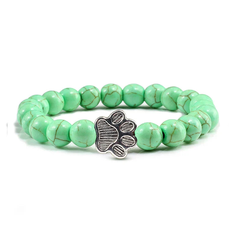 Pulseira com Contas em Forma de Pata – Design em Pedra Natural