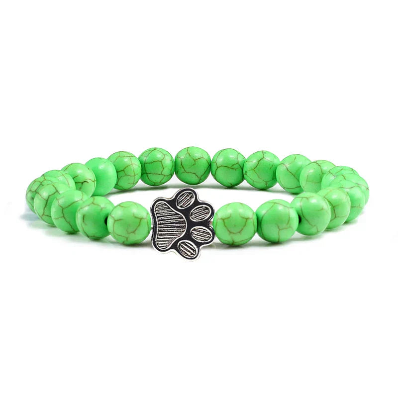 Pulseira com Contas em Forma de Pata – Design em Pedra Natural