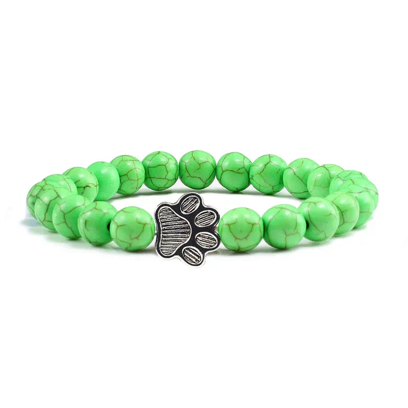 Pulseira com Contas em Forma de Pata – Design em Pedra Natural