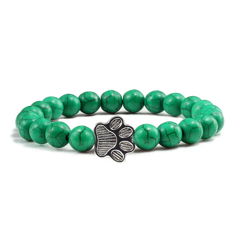 Pulseira com Contas em Forma de Pata – Design em Pedra Natural