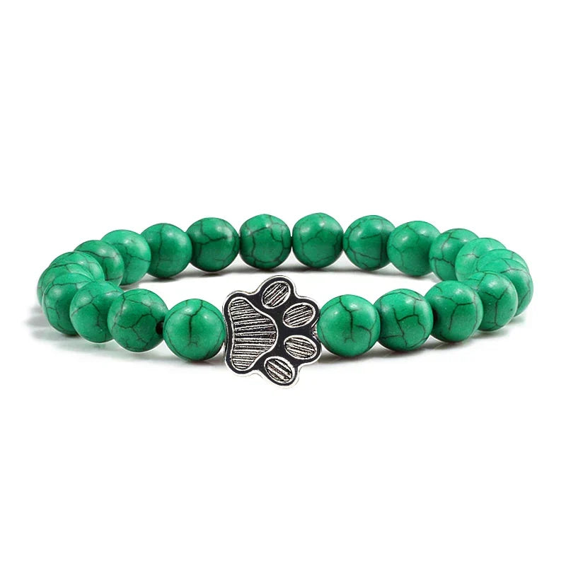 Pulseira com Contas em Forma de Pata – Design em Pedra Natural