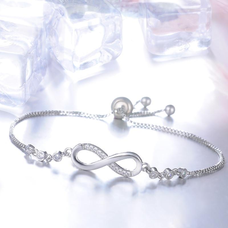 Pulseira Infinito Ajustável em Prata