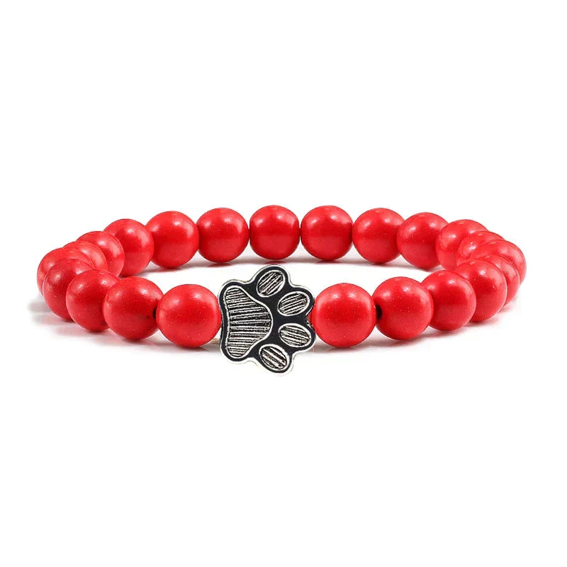 Pulseira com Contas em Forma de Pata – Design em Pedra Natural