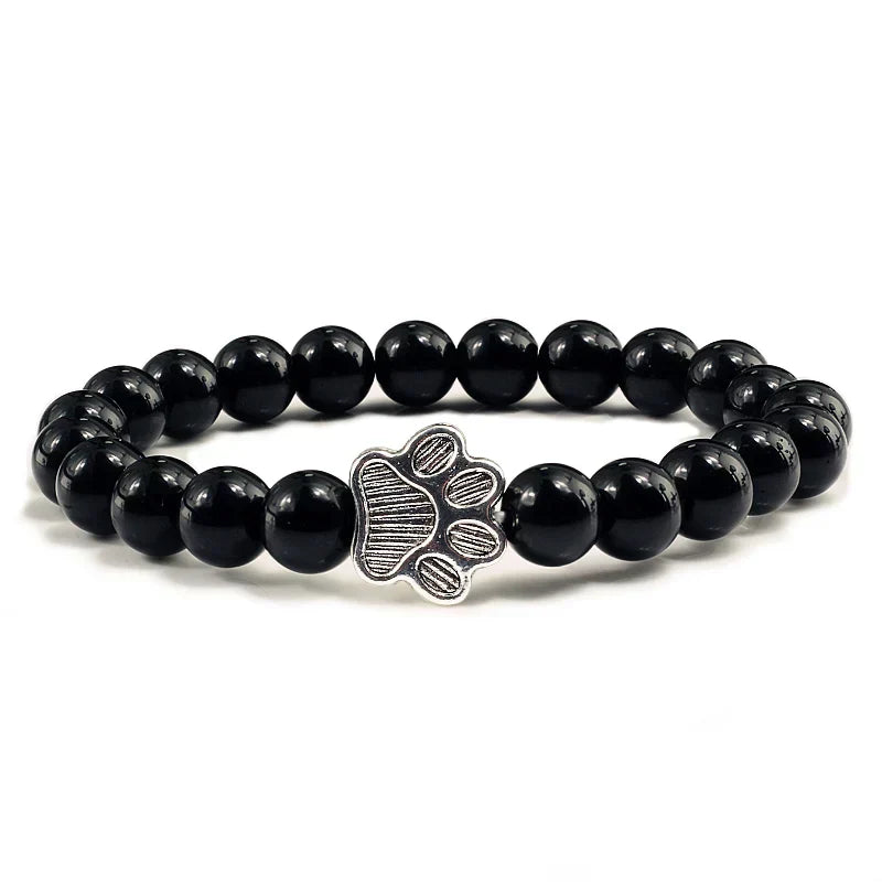 Pulseira com Contas em Forma de Pata – Design em Pedra Natural