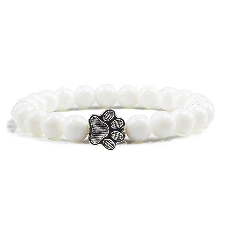Pulseira com Contas em Forma de Pata – Design em Pedra Natural
