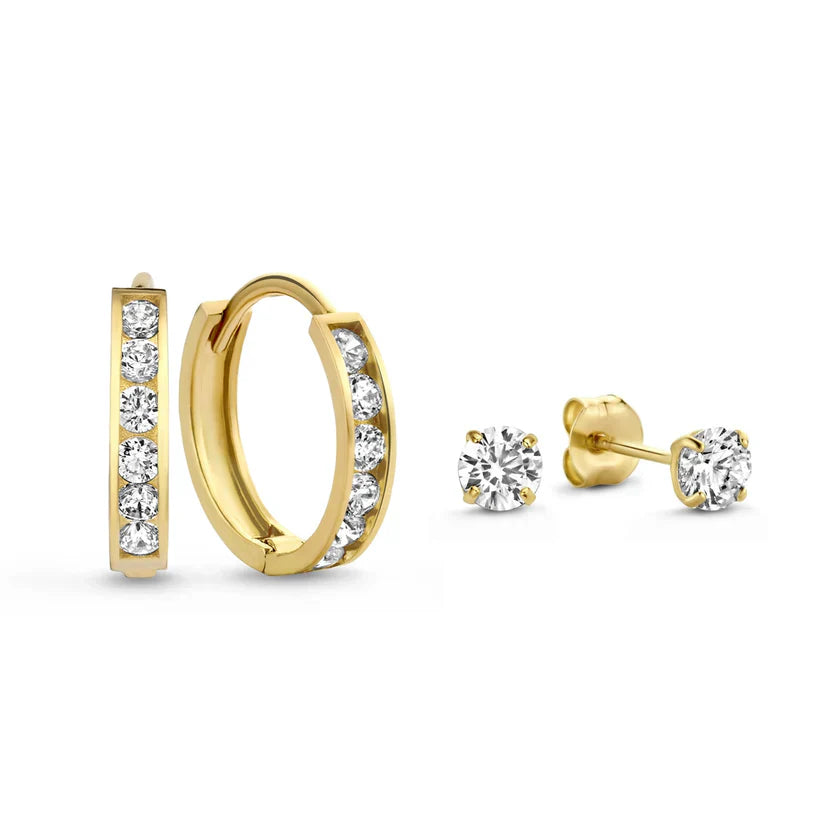 Conjunto de Brincos Dara Brillane com Pedras