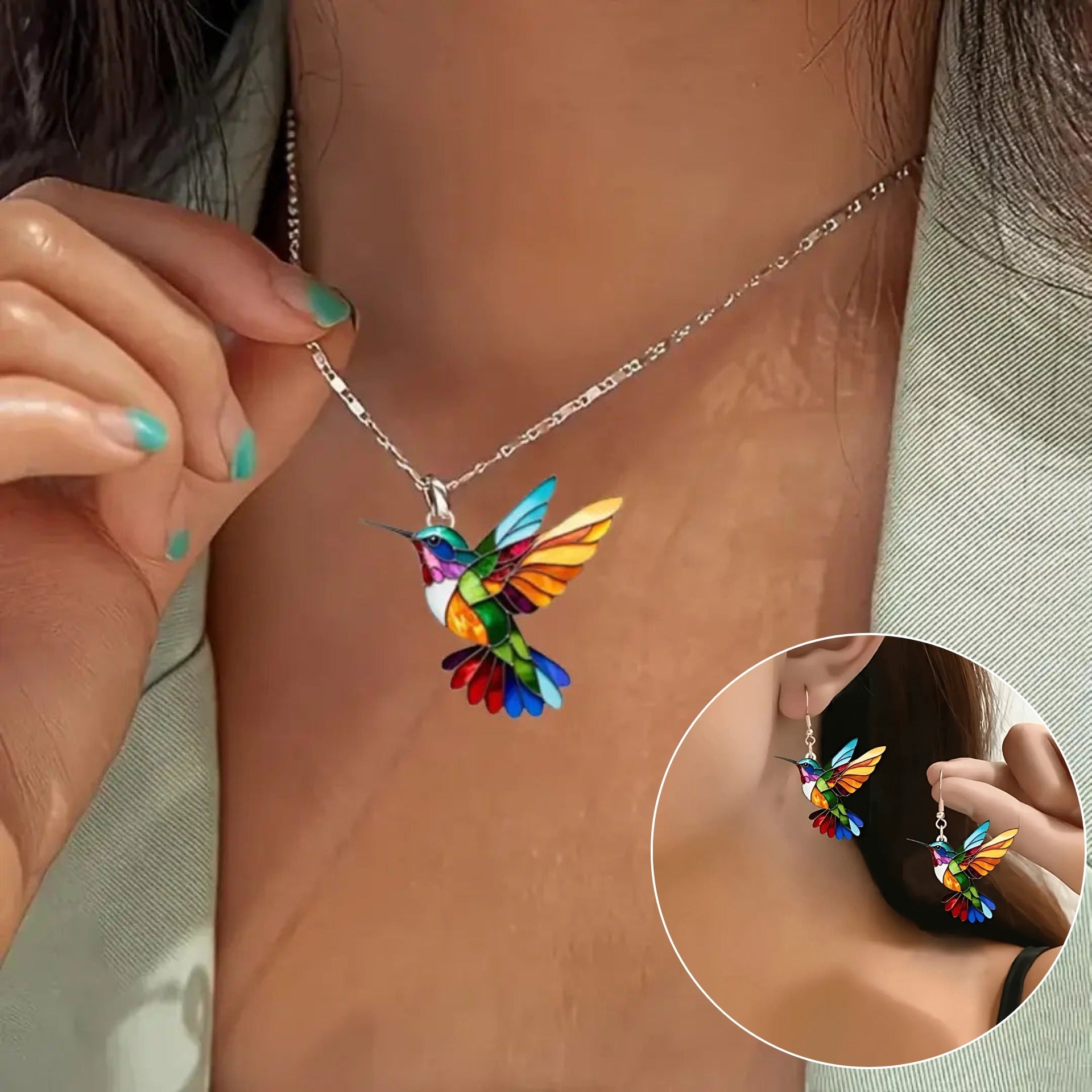 Lindo Colar com Colibri e Brincos de Brinde – Oferta por Tempo Limitado