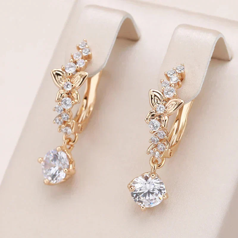 Brincos Zircónia Elegante em Ouro