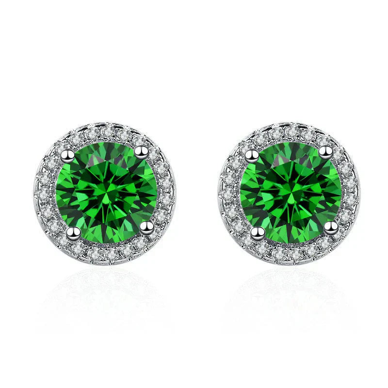 Brincos de Esmeralda e Diamantes