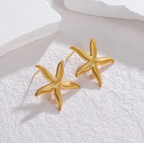 Brincos Estrela-do-Mar em Dourado