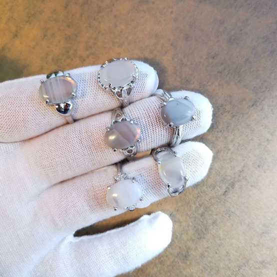 Conjunto de Anéis em Pedra Natural