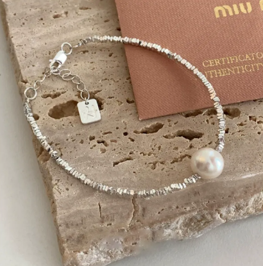 Pulseira quadrada Amor Prateado