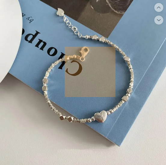 Pulseira quadrada Amor Prateado