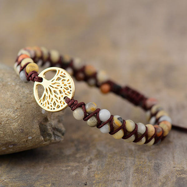 Pulseira de jaspe Árvore da Vida
