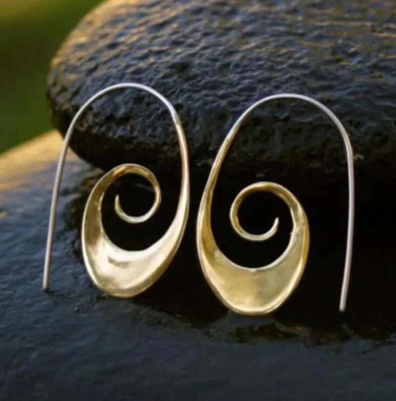 Brincos Spirale Boho em Ouro e Prata