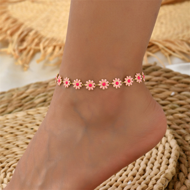 Pulseira de Tornozelo Daisy em Ouro