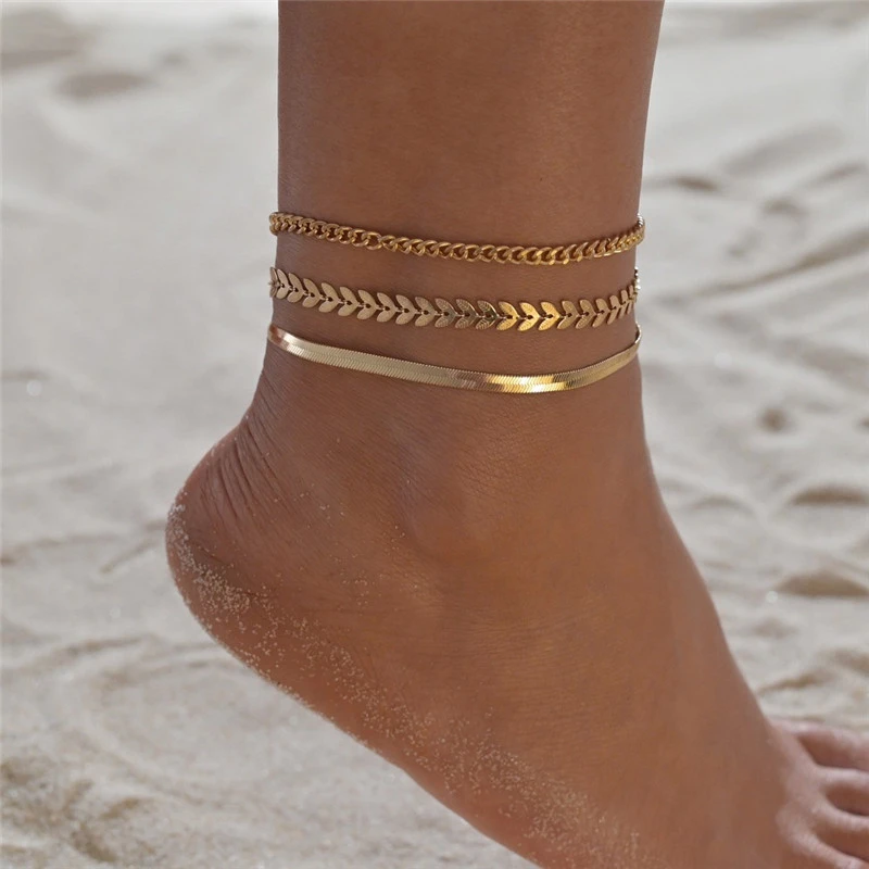 Pulseira de Tornozelo em Ouro