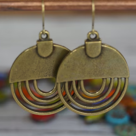 Brincos Vintage Golden Circles
