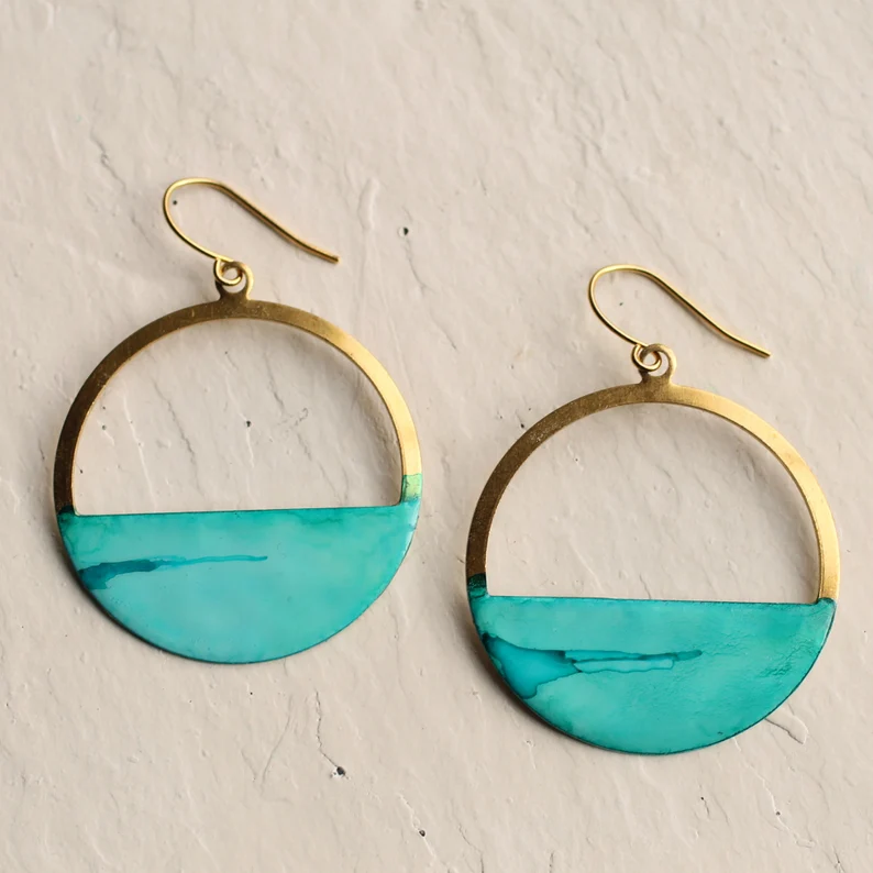 Brincos vintage Horizon Azul