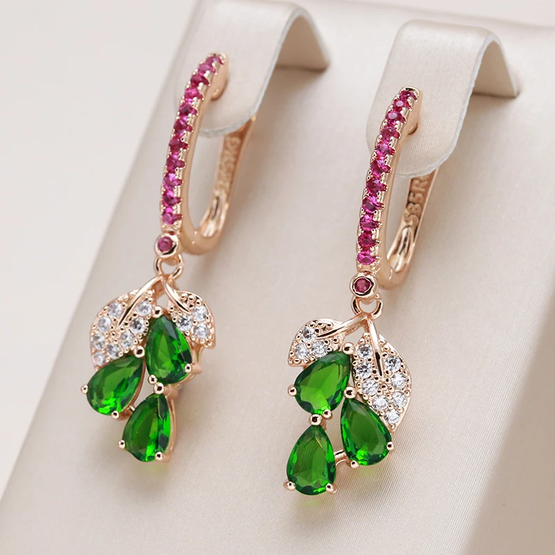 Brincos Pendentes Elegantes com Zircão Colorido
