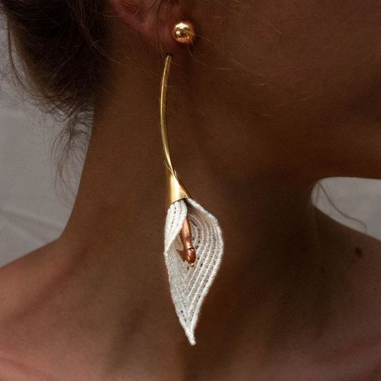 Brincos Vintage Folha de Ouro