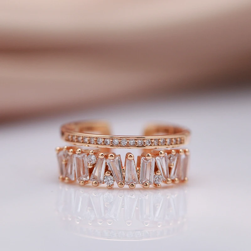 Anel Coroa Elegante em Ouro Rosa