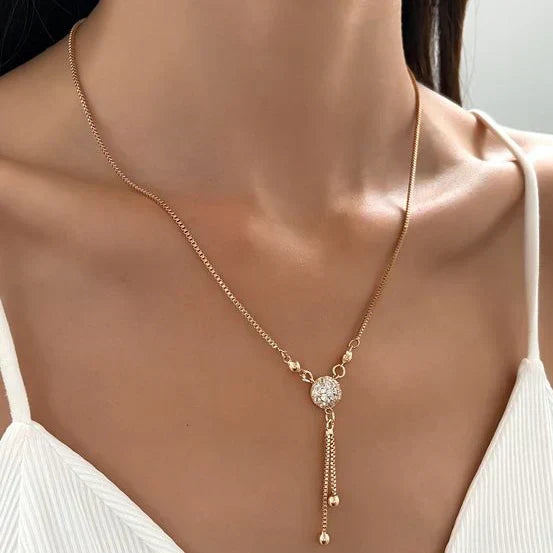Colar Vintage de Cristal Dourado
