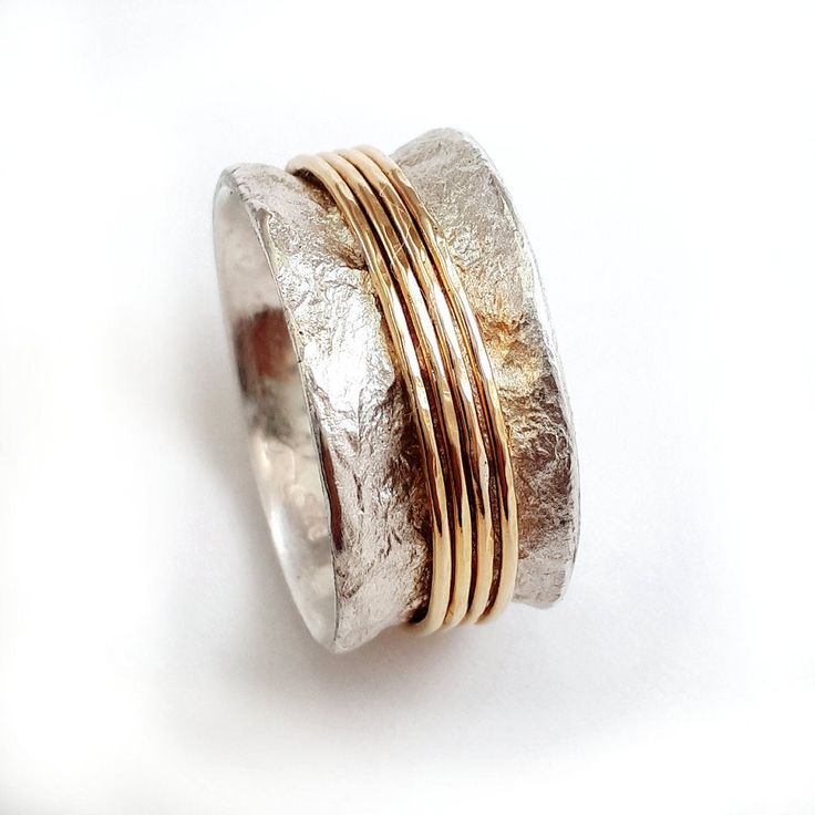 Anel Fio Dourado em Prata Vintage