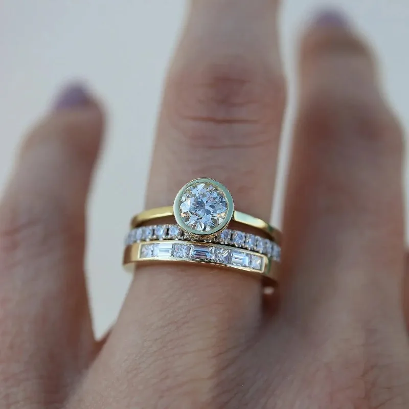 Conjunto de Anéis Vintage Brilhantes