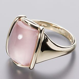 Anel Quadrado Vintage em Ouro Rosa