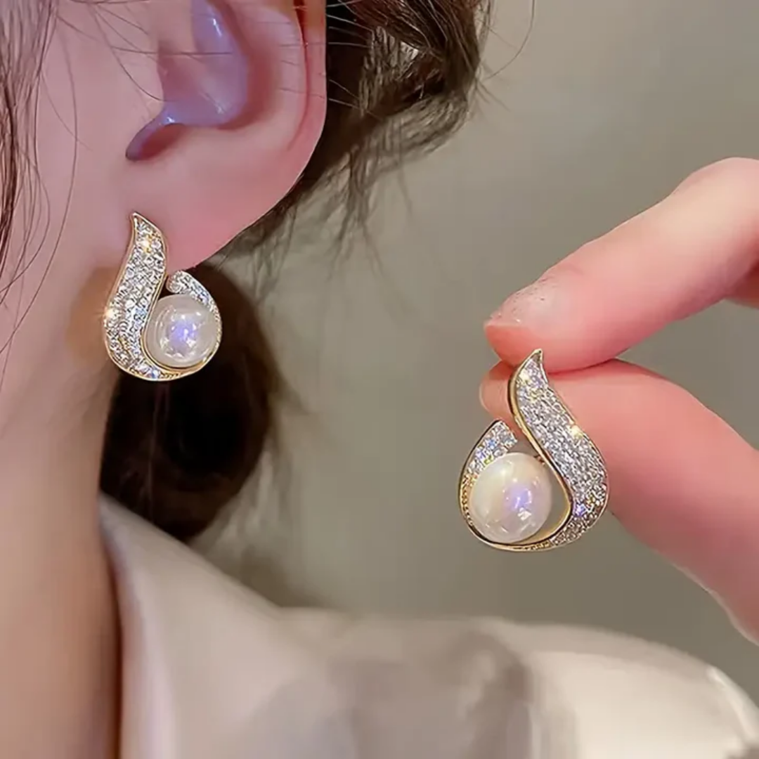 Brincos de Zircônia com Pérolas Brilhantes