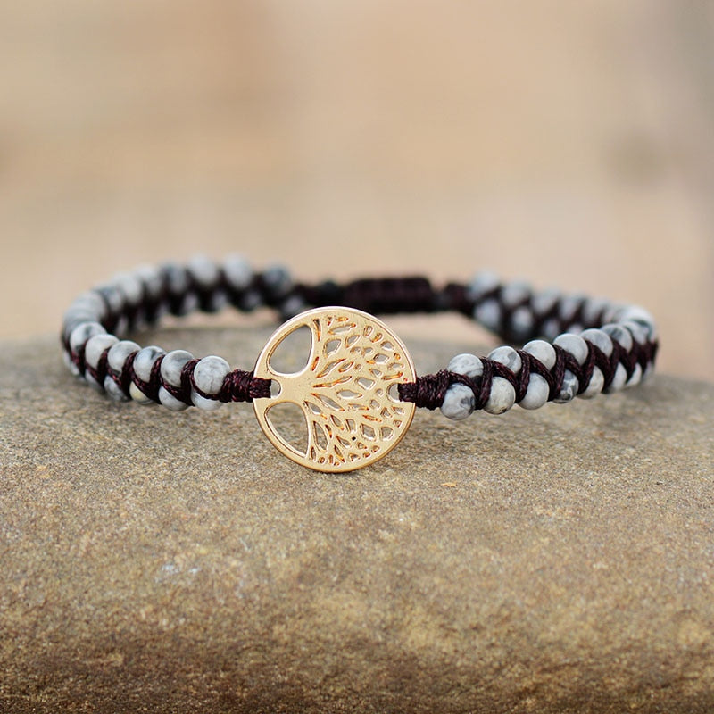Pulseira de jaspe Árvore da Vida