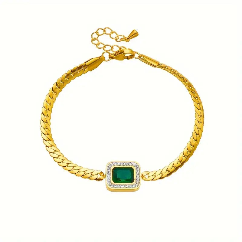 Pulseira Joana Verdejante com Esmeralda