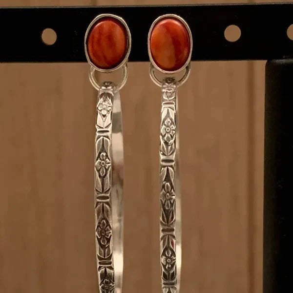Brincos de Moda com Opala Embutida