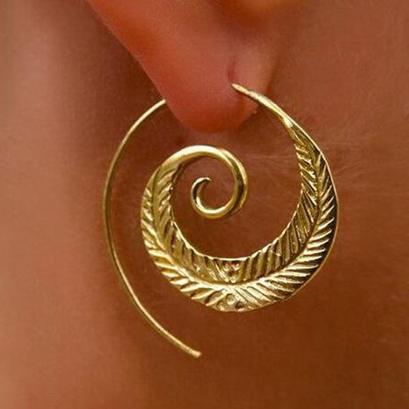 Brincos Vintage em Espiral Dourada