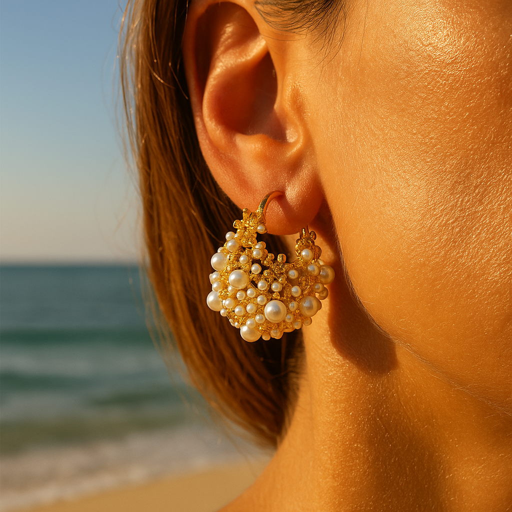 Brincos Dione | Amanhecer Dourado Espuma