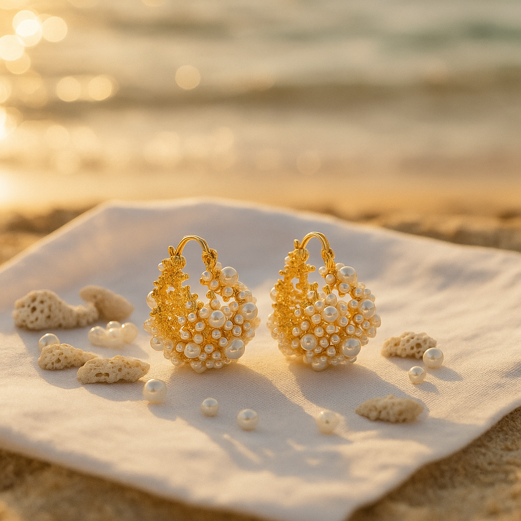 Brincos Dione | Amanhecer Dourado Espuma